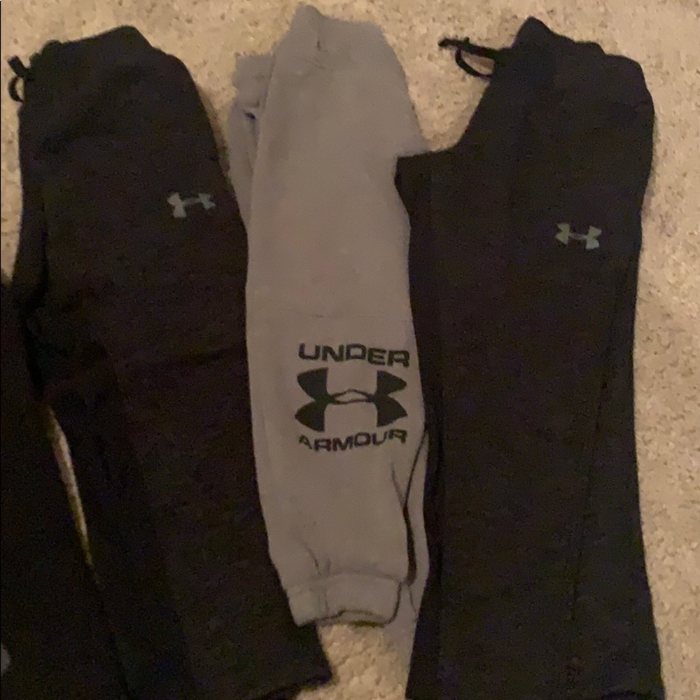 Boys youth XS UA/ 2 pair uncuffed pants